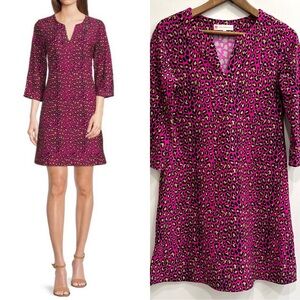 Jude Connally Megan dress Leopard pink orchid print Jude Cloth stretch medium